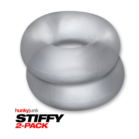 Stiffy - 2-pack No-Roll Cockrings - Clear Ice