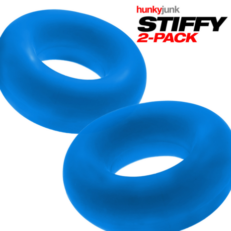 Stiffy - 2-pack No-Roll Cockrings - Teal Ice