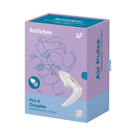 Pro 4 - Couples Air Pulse Stimulator en Vibratie - Wit/Roze Goud