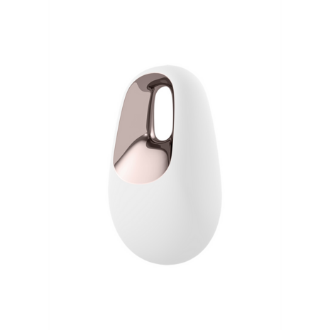 White Temptation - Lay-On Vibrator - White/Brass