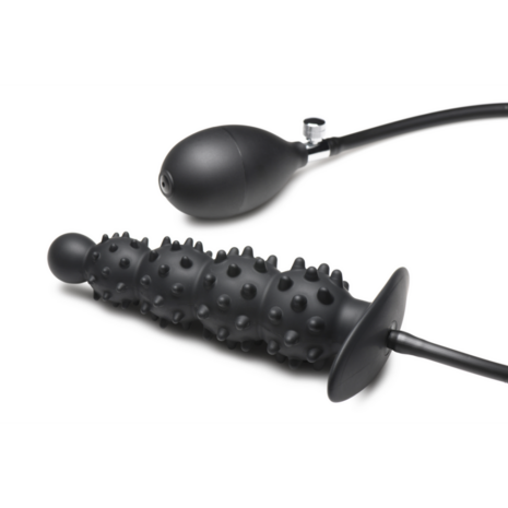 Ass Puffer - Nubbed Inflatable Silicone Anal Plug - Black