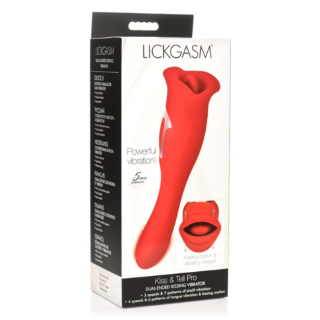 Kiss and Tell Pro - Dual-Ended Kissing Vibrator - Rood