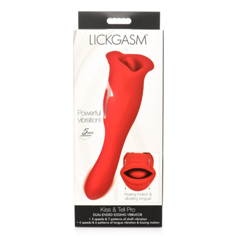 Kiss and Tell Pro - Dual-Ended Kissing Vibrator - Rood