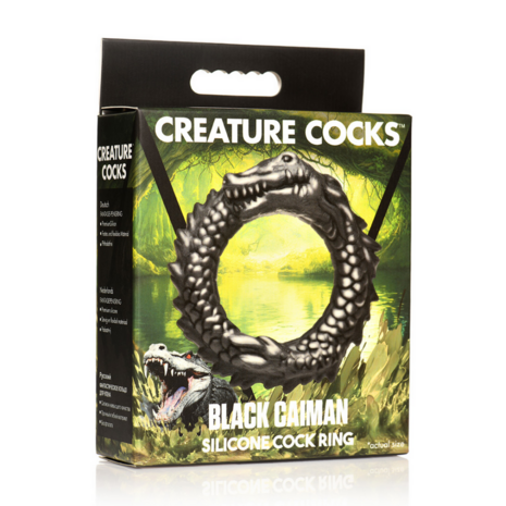 Black Caiman - Silicone Cock Ring - Black