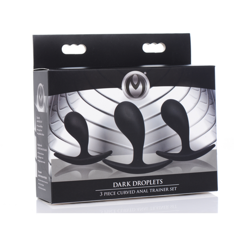 Dark Droplets - 3 Piece Curved Anal Trainer Set - Black