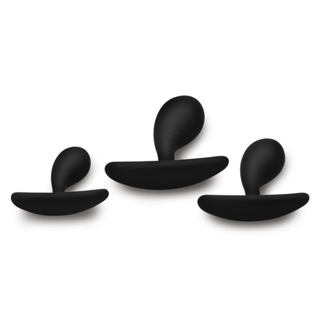 Dark Droplets - 3 Piece Curved Anal Trainer Set - Black