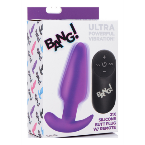 Vibrating Silicone Butt Plug with Remote Control