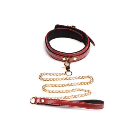 6-Piece Burgundy Bondage Set with Cuffs, Collar and Belt