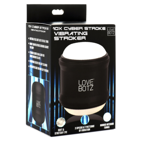 Cyber Stroke Vibrating Stroker - Black