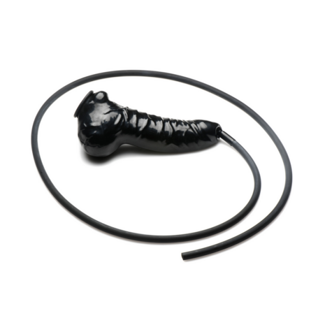 Guzzler - Realistic Penis Sheath with Tube - Black