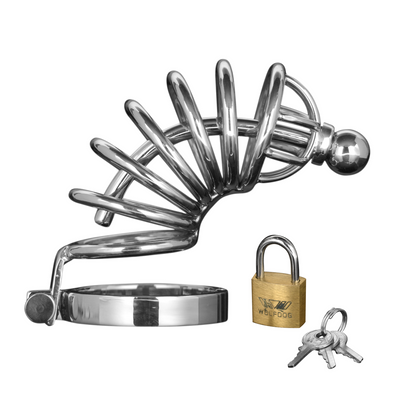 Asylum - Chastity Cage met 6 Ringen - M/L