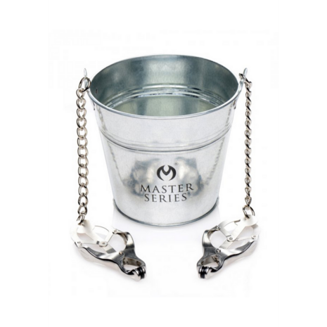 Slave Bucket Labia and Nipple Clamps - Silver