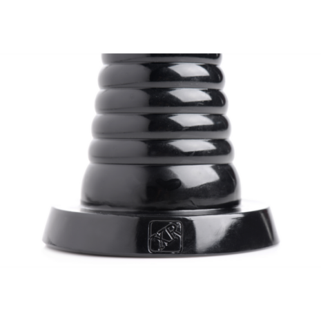 Giant Ribbed Anal Cone - Black