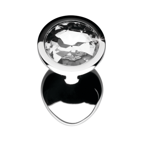 Clear Gem Anal Plug Medium - Clear