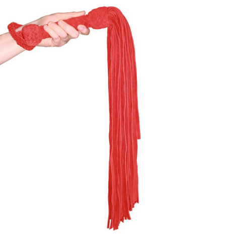 Leren Suede Flogger - Rood