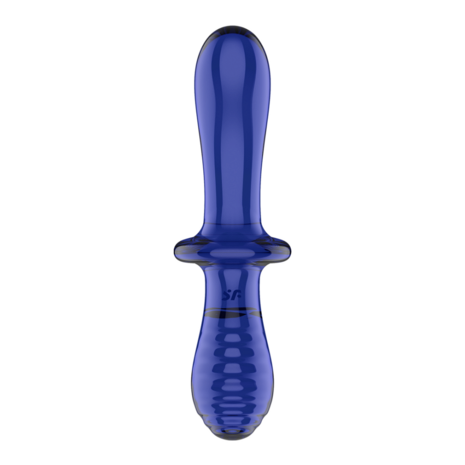 Double Crystal - Glass Dildo - Light Blue