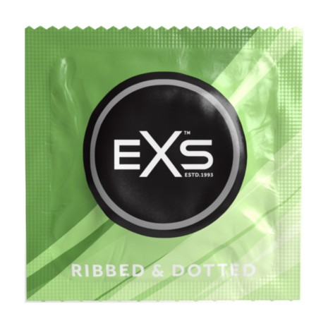 EXS Ribbed Dotted and Flared - Condoms - 3 Pieces