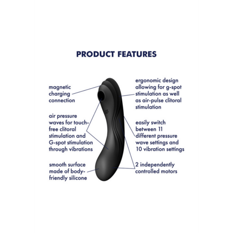 Curvy Trinity 4 - Insertable Air Pulse Vibrator - Zwart