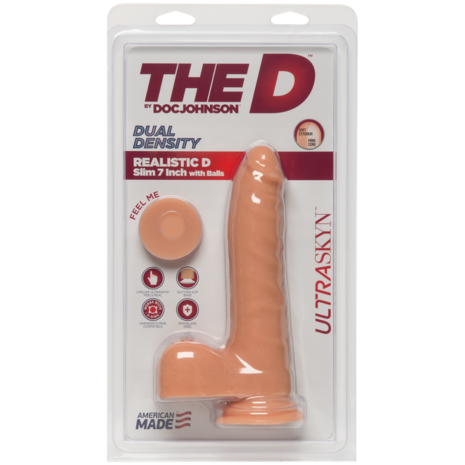 D Slim - Realistic ULTRASKYN Dildo with Balls - 7 / 18 cm