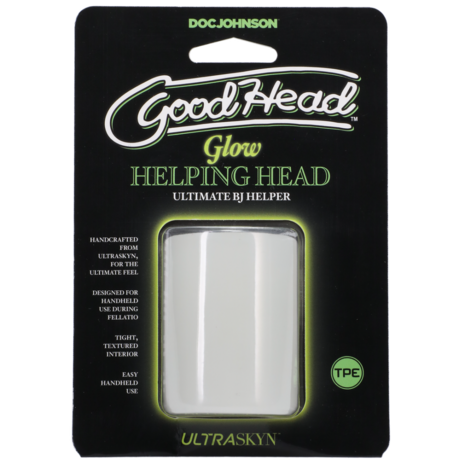 Glow Helping Head - Masturbator Sleeve - Frost / Groen Gloed