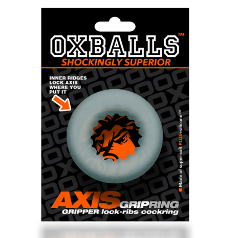 Axis - Inner Ribbed Griphold Cockring - Duidelijk IJs