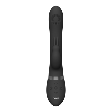 Rini - Pulse Wave  Vibrerende Dubbele Penetratie Rabbit - Zwart