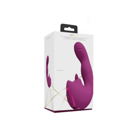 Yumi - Triple Motor G-Spot Vinger Beweging Vibrator en Flickering Tongue Stimulator - Roze