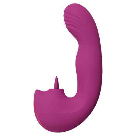 Yumi - Triple Motor G-Spot Vinger Beweging Vibrator en Flickering Tongue Stimulator - Roze