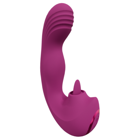 Yumi - Triple Motor G-Spot Vinger Beweging Vibrator en Flickering Tongue Stimulator - Roze