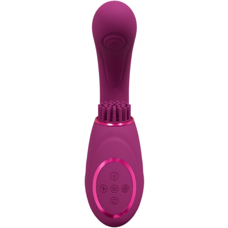 Gen - Drie Motoren G-Spot Vibrator met Pulse Wave en Vibrerende Haren - Roze