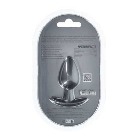 Zachte Siliconen Anale Plug - Medium - 3,1 / 7,9 cm - Gunmetal