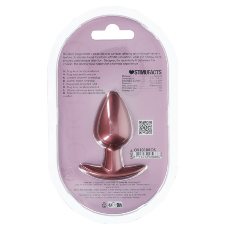 Zachte Siliconen Anale Plug - Medium - 3,1 / 7,9 cm - Roségoud