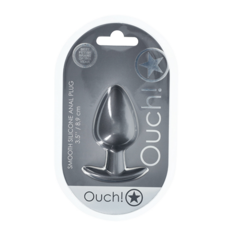 Zachte Siliconen Anale Plug - Groot - 3,5 / 8,9 cm - Gunmetal