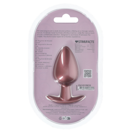 Gladde Siliconen Anale Plug - Groot - 3,5 / 8,9 cm - Roségoud
