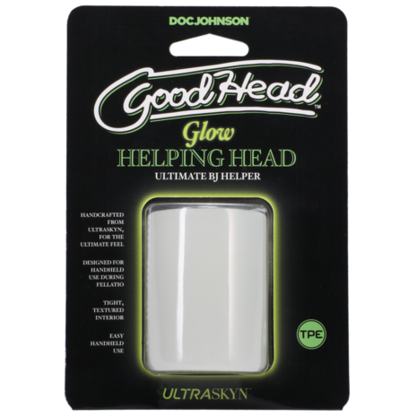 Glow Helping Head - Masturbator Sleeve - Frost / Groen Gloed
