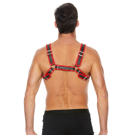 Leren Bulldog Harnas met Gespen - L/XL