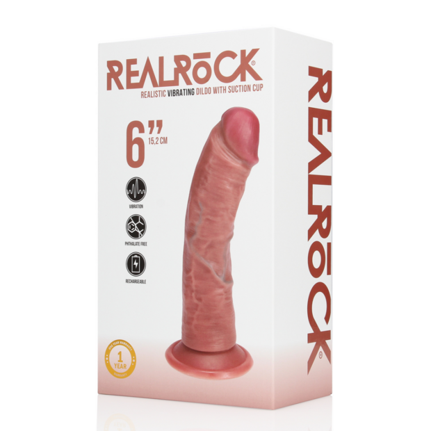 Vibrerende Reguliere Gebogen Cock - 6 / 15,5 cm - Tan