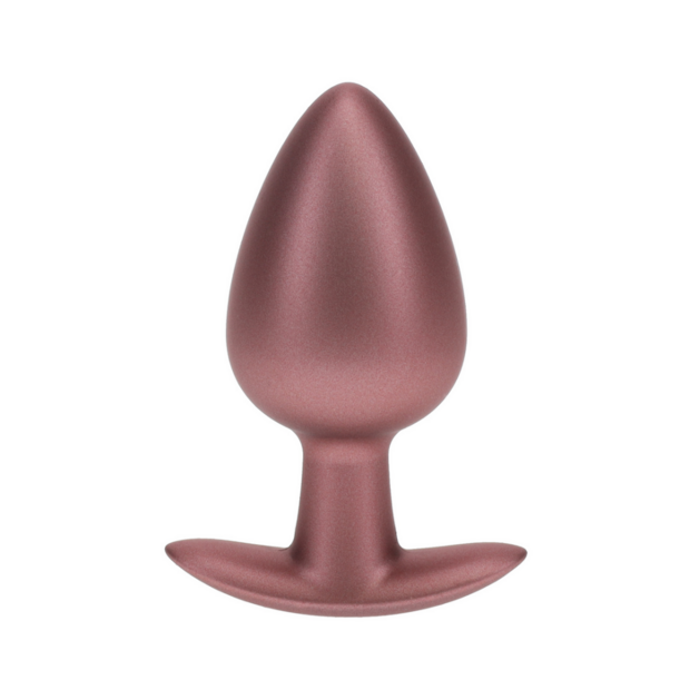 Gladde Siliconen Anale Plug - Groot - 3,5 / 8,9 cm - Ros&eacute;goud