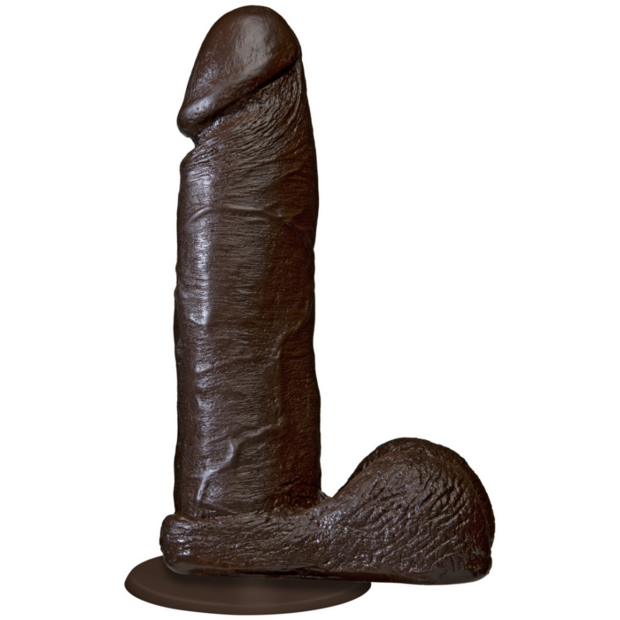 Realistische Cock met Ballen - Verwijderbare Vac-U-Lock Zuignap - 6 / 16 cm - Chocolade