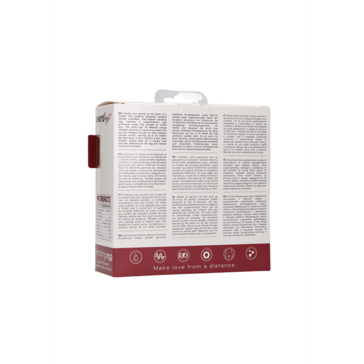 Vibrerende Ei met 10 Snelheden en Afstandsbediening - L - Rood