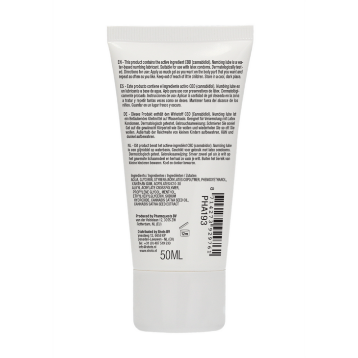 Natural CBD - Numbing Lubricant - 2 fl oz / 50 ml