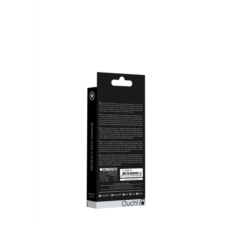 Plagerige Was Kaarsen - 4 Stukken - Multicolor