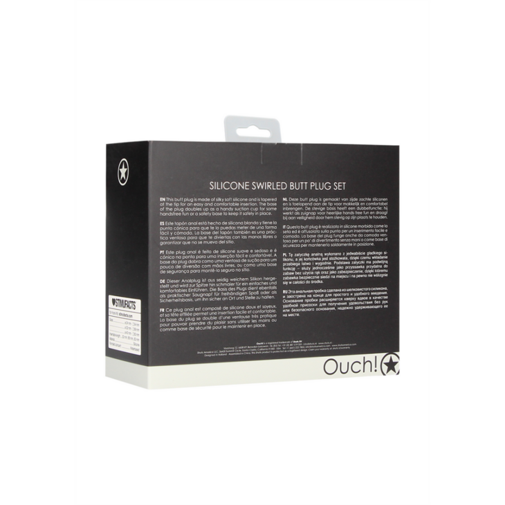 Gedraaid Butt Plug Set - Zwart