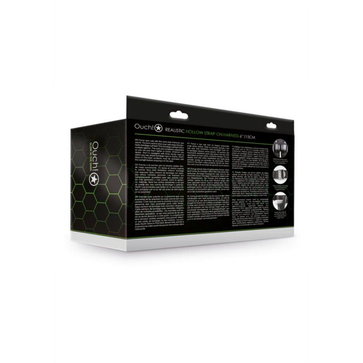 Realistische Strap-On Harnas - Glow in the Dark - 7 / 18 cm