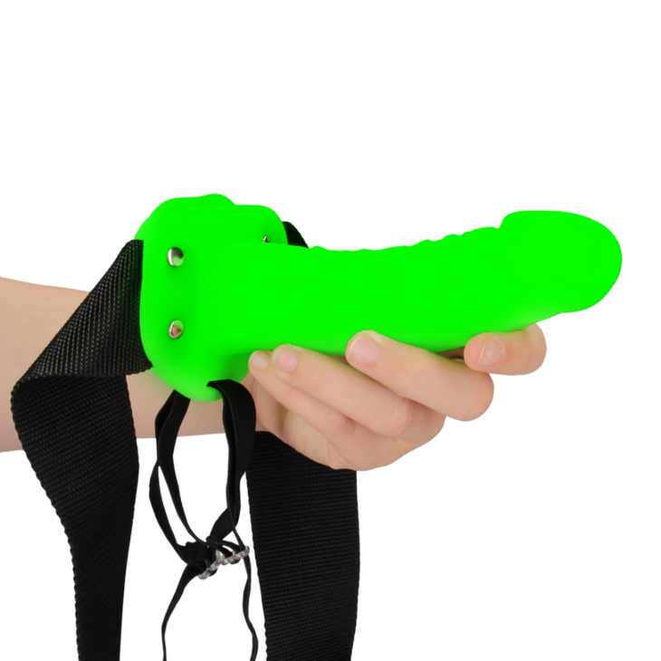 Realistische Strap-On Harnas - Glow in the Dark - 7 / 18 cm