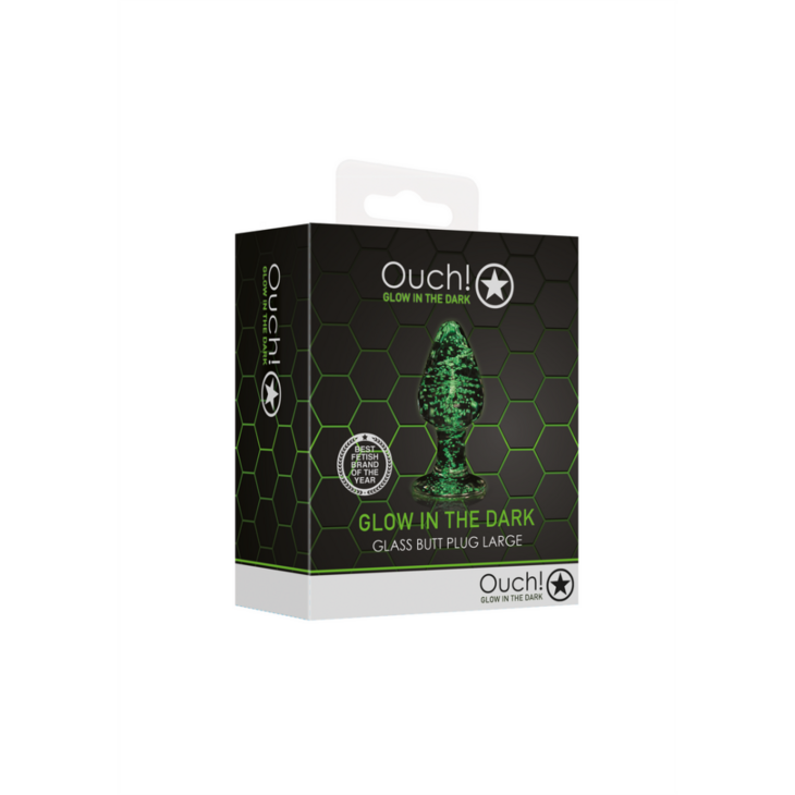 Glazen Butt Plug - Glow in the Dark - Groot