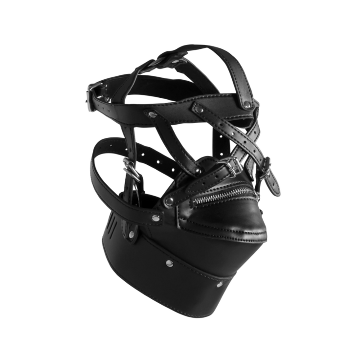 Hoofdkap met ritsmond en slot - Zwart