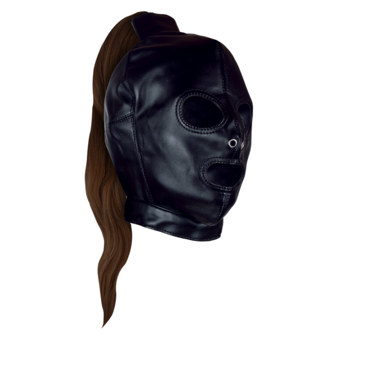 Masker met Bruine Paardenstaart - Zwart
