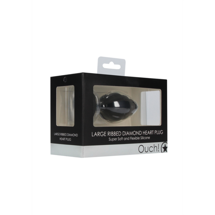 Geribbelde Diamanten Hart Plug - Groot