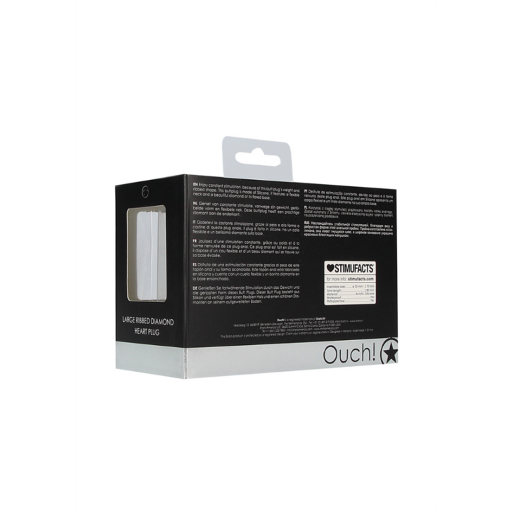 Geribbelde Diamanten Hart Plug - Groot